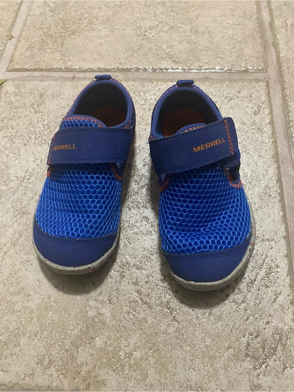 Merrell Kids Blue Mesh Hook-and-Loop Water Shoes